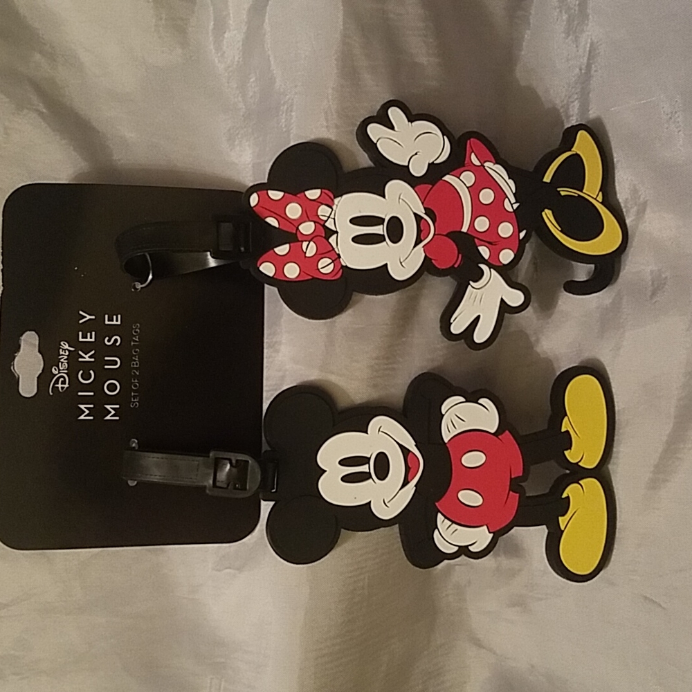 Mickey & Minnie luggage tag set new on